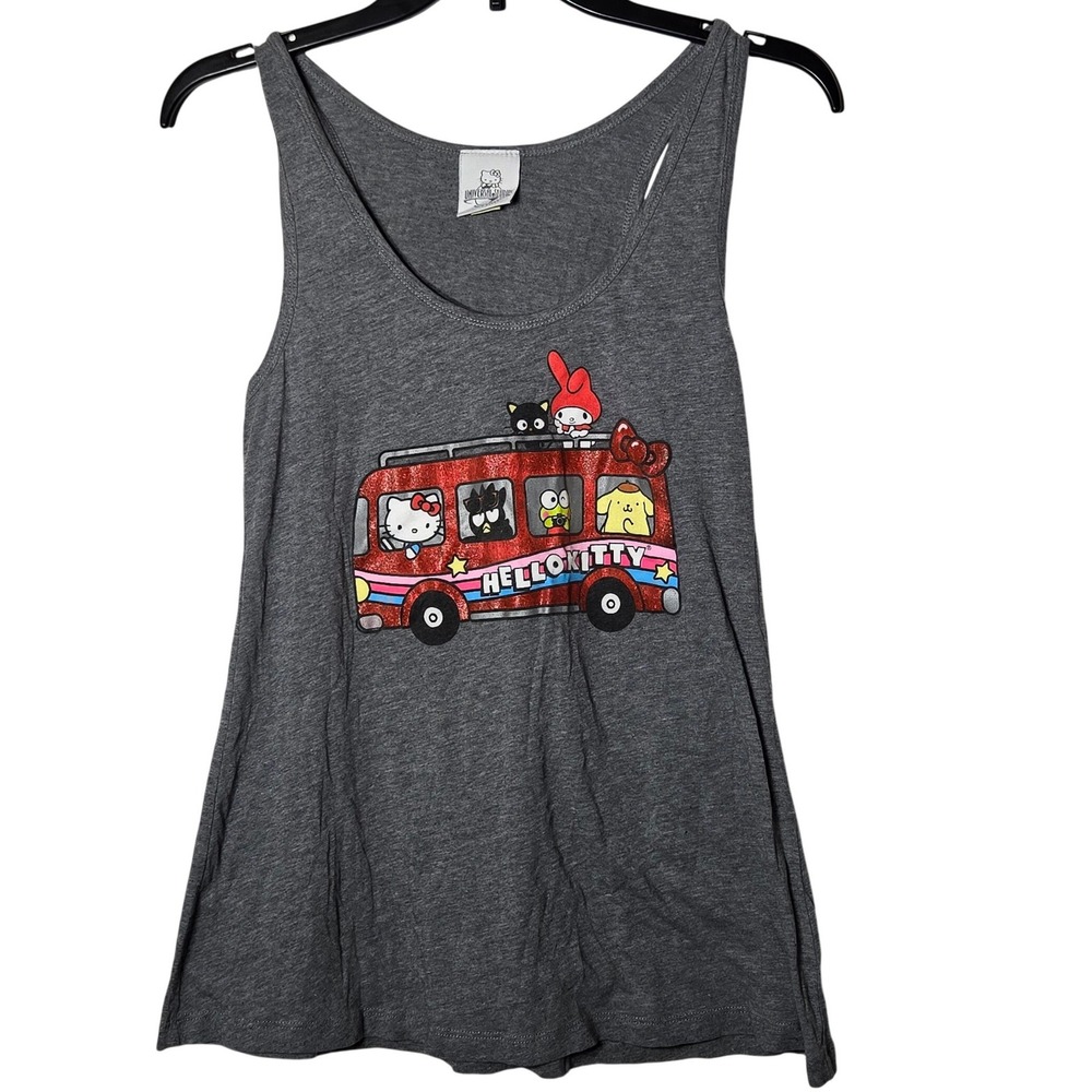 Universal Studios Hello Kitty Friends Glitter Bus Tank Top Medium Sanrio Kawaii